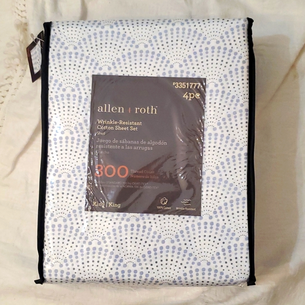 Allen + Roth 300 thread count Cotton Sheet Set Shell, King Size